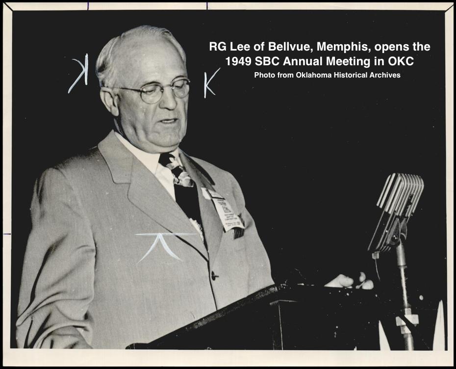 RG Lee opens SBC mtg in OK 1949